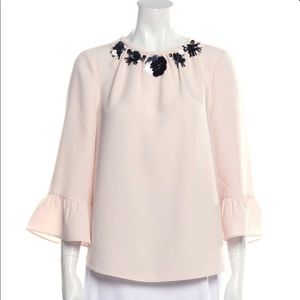 Kate Spade pink crew neck 3/4 sleeves blouse